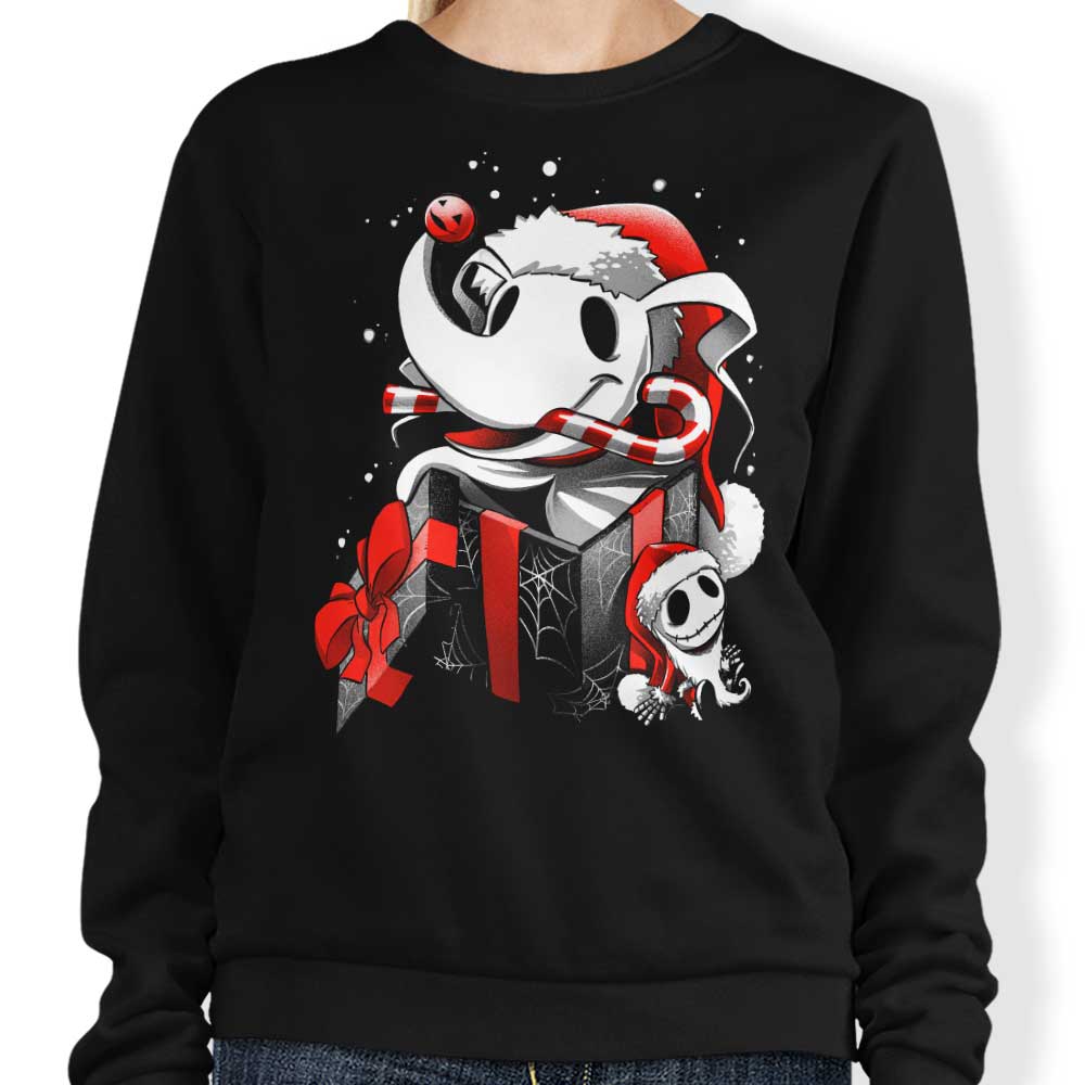 Alemaglia Christmas Ghost Dog-themed Crewneck Sweatshirt for All Sizes