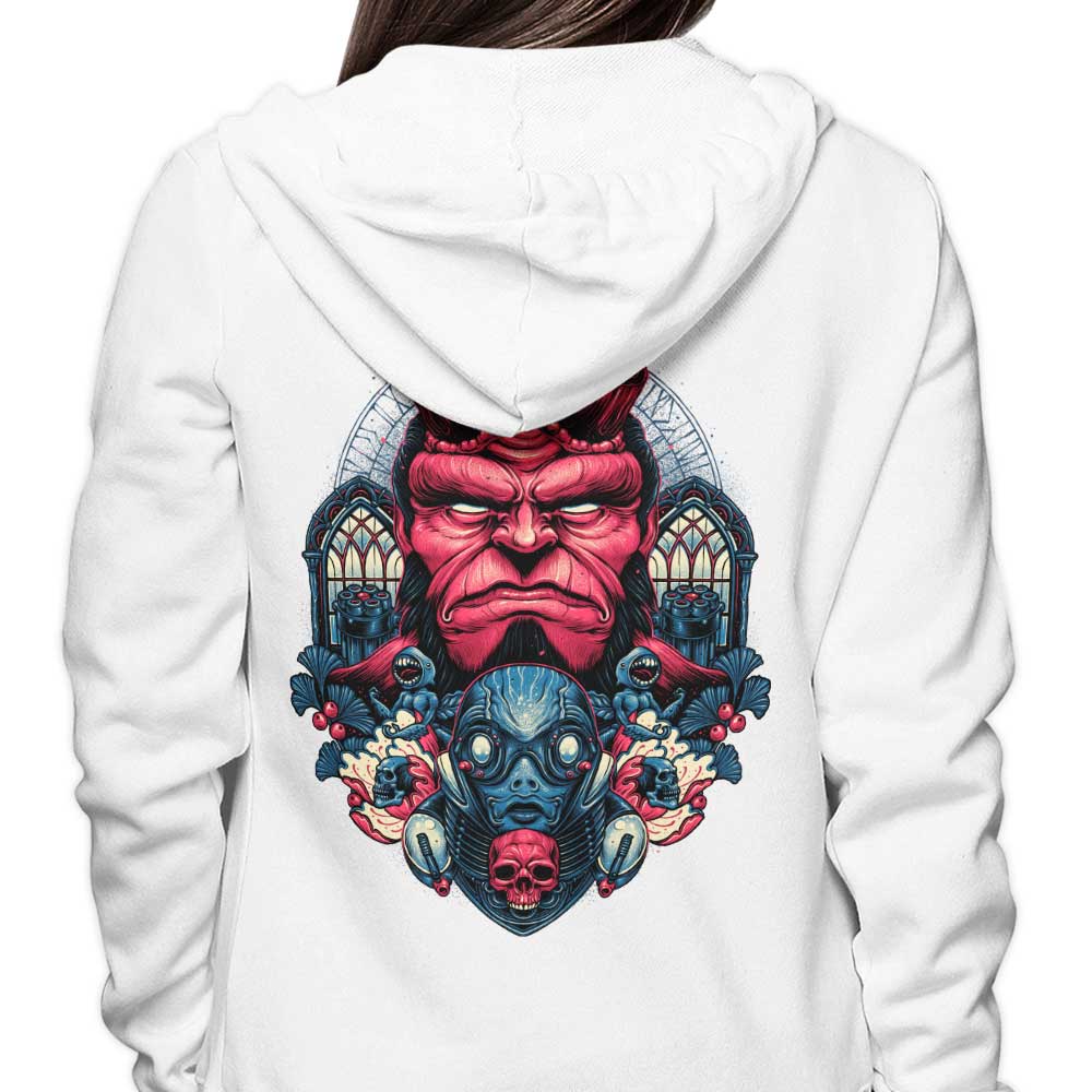 Fire and Water Themed Glitchygorilla Zip-Up and Pullover Hoodies