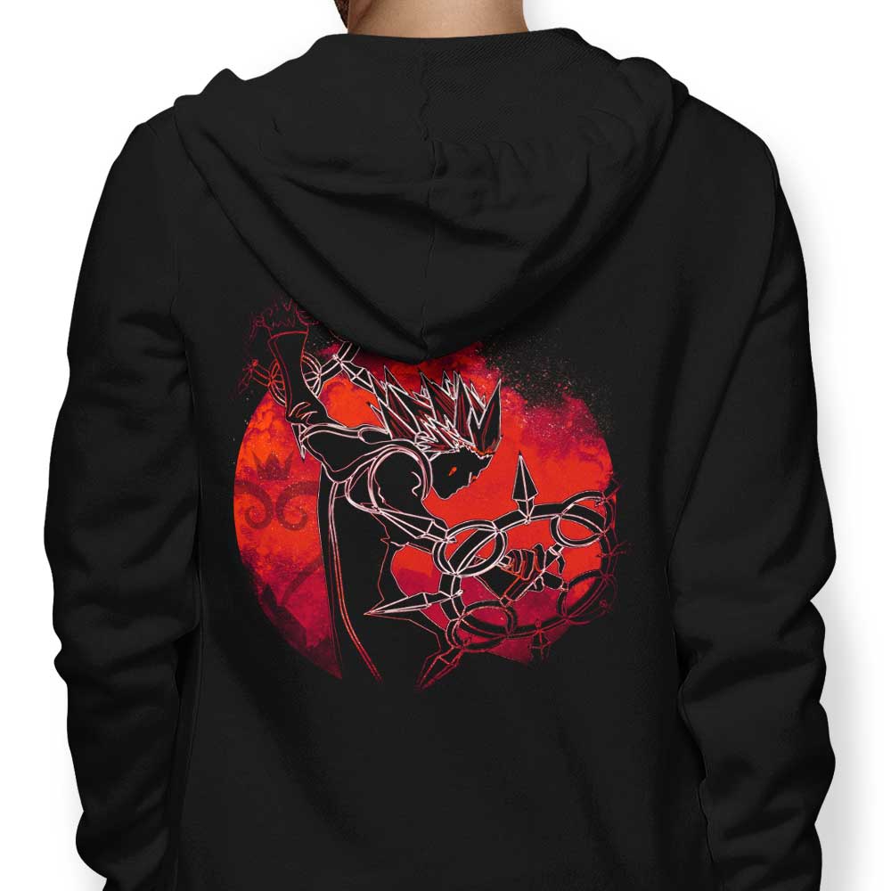 Stylish Dancing Flames Orb Print Hoodie by Donnie Illustrations