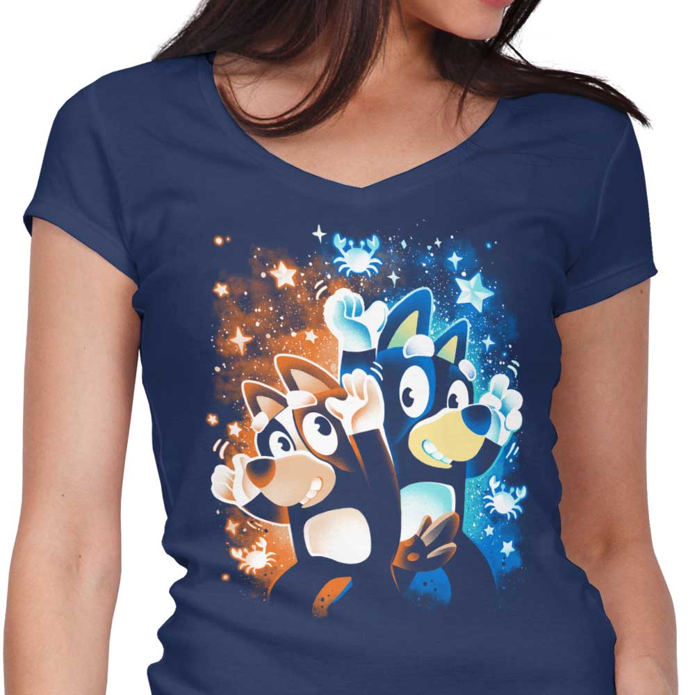 Women's Fashionable V-Neck Tickle Crabs Top