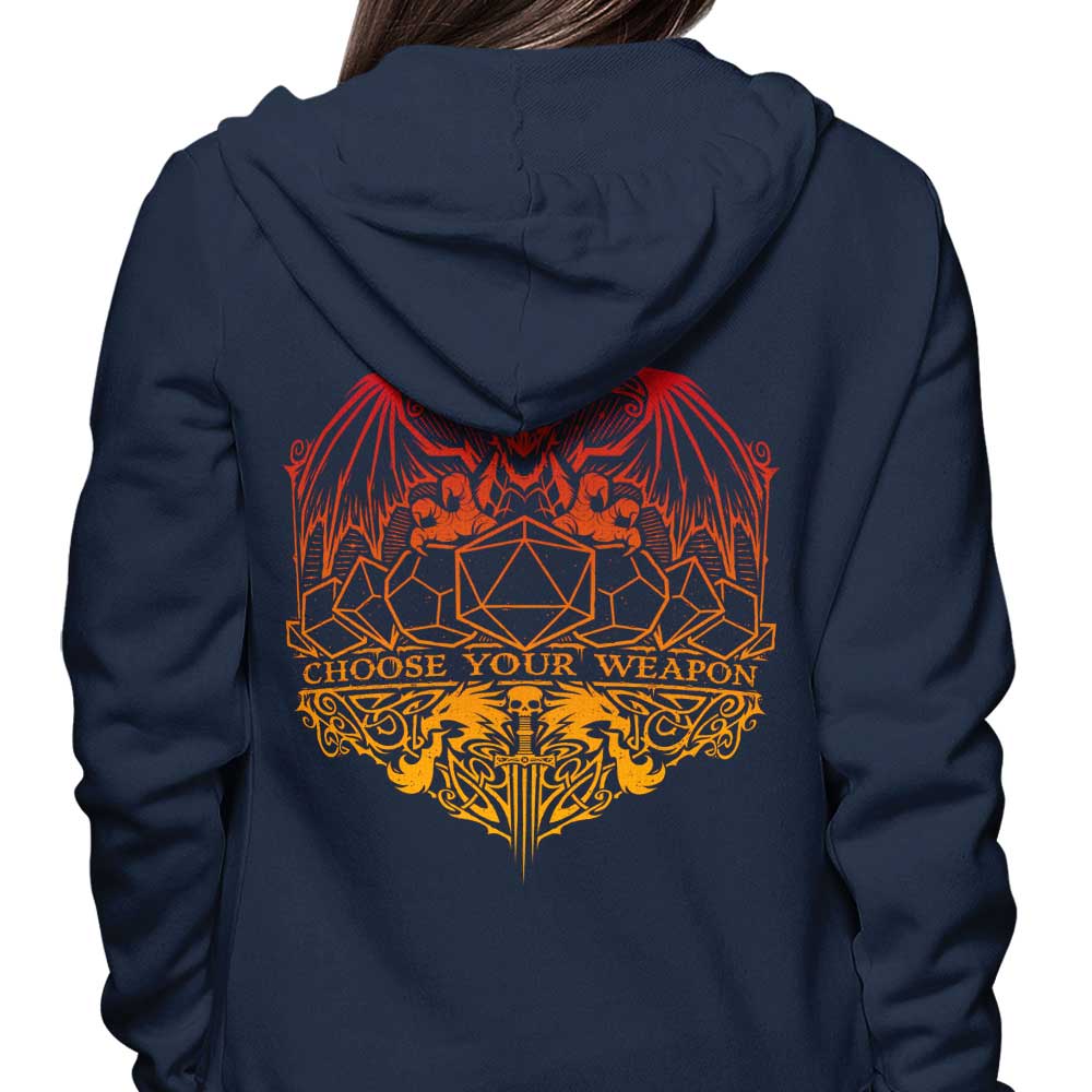 StudioM6's 'Choose Your Weapon' 8.5 Ounce Zip-Up & Pullover Hoodies in S - 4XL