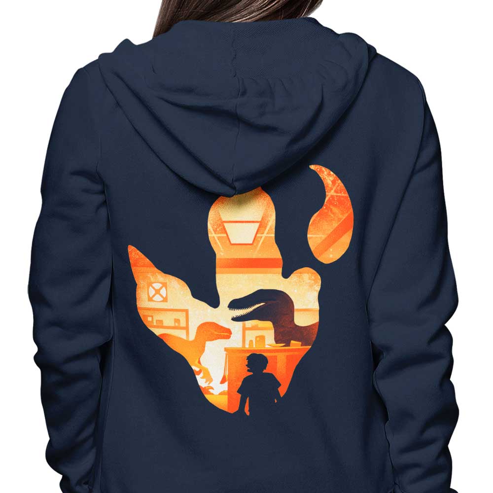 Unique Velociraptor Footprint Design Hoodie