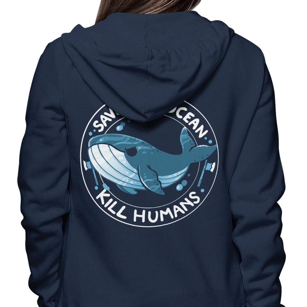 Eco-Friendly Save the Ocean Zip-Up and Pullover Hoodies by Vallina84