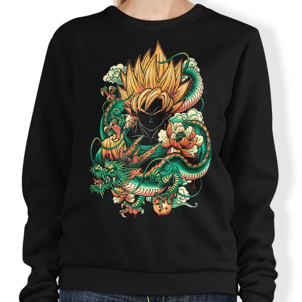 Vibrant Dragon Print Crewneck Sweatshirt