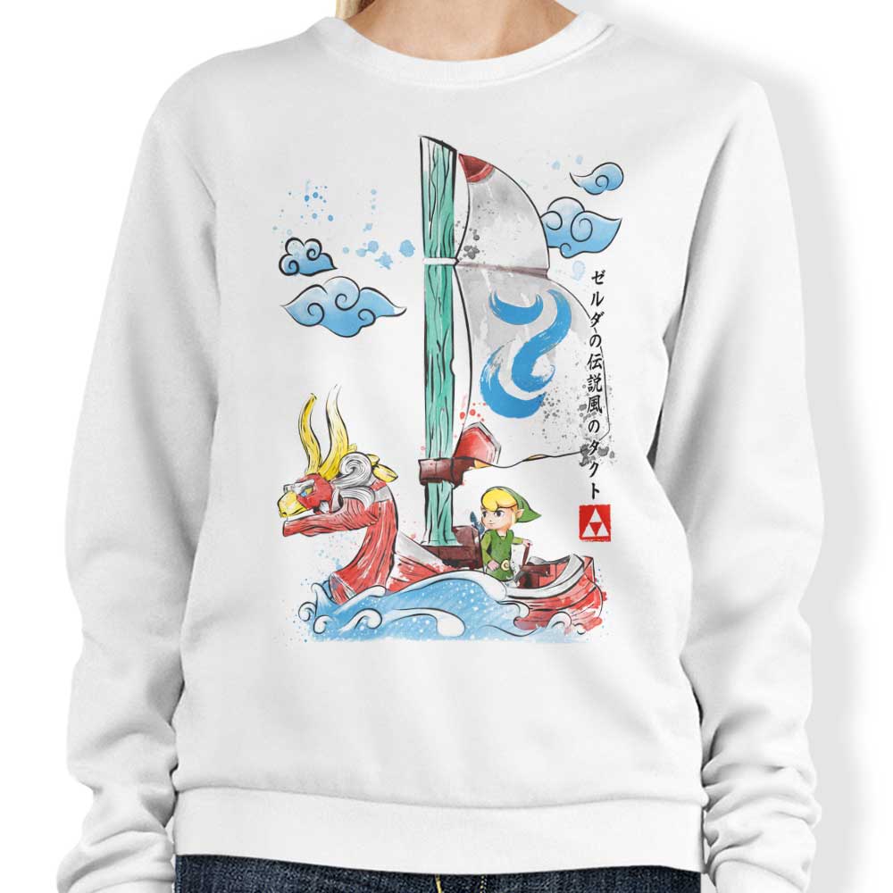 Dr. Monekers' Wind Sailing Watercolor Comfortable Crewneck Sweatshirt
