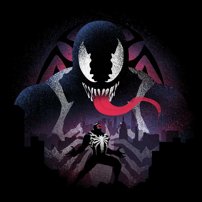 Stylish Black Symbiote Inspired Hoodie by Donnie Illustrations