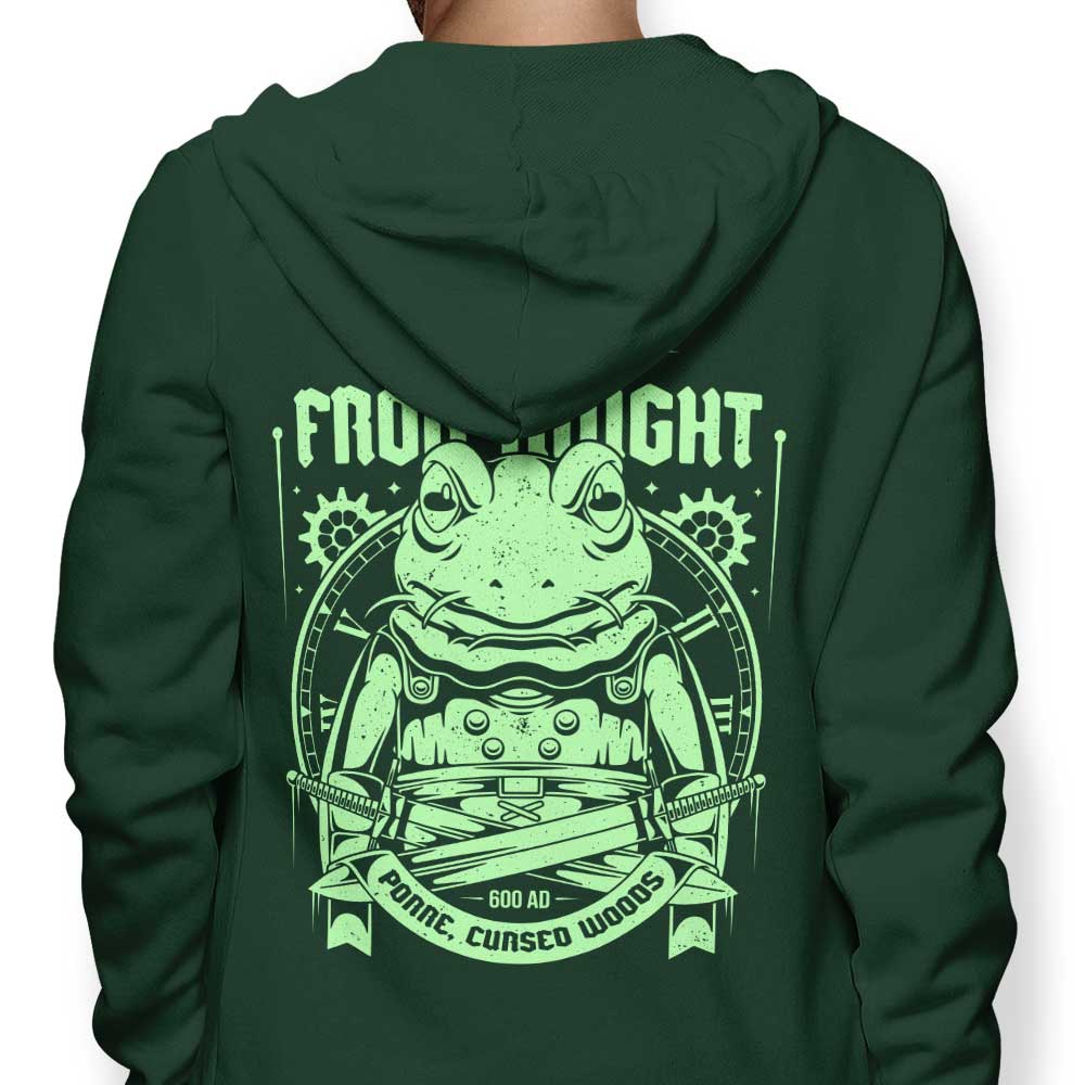 Stylish Frog Knight Hoodie by Alundrart Design