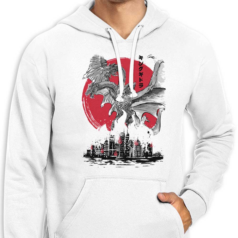 The King of Terror Rising Sumi-e Inspired Zip-Up and Pullover Hoodies