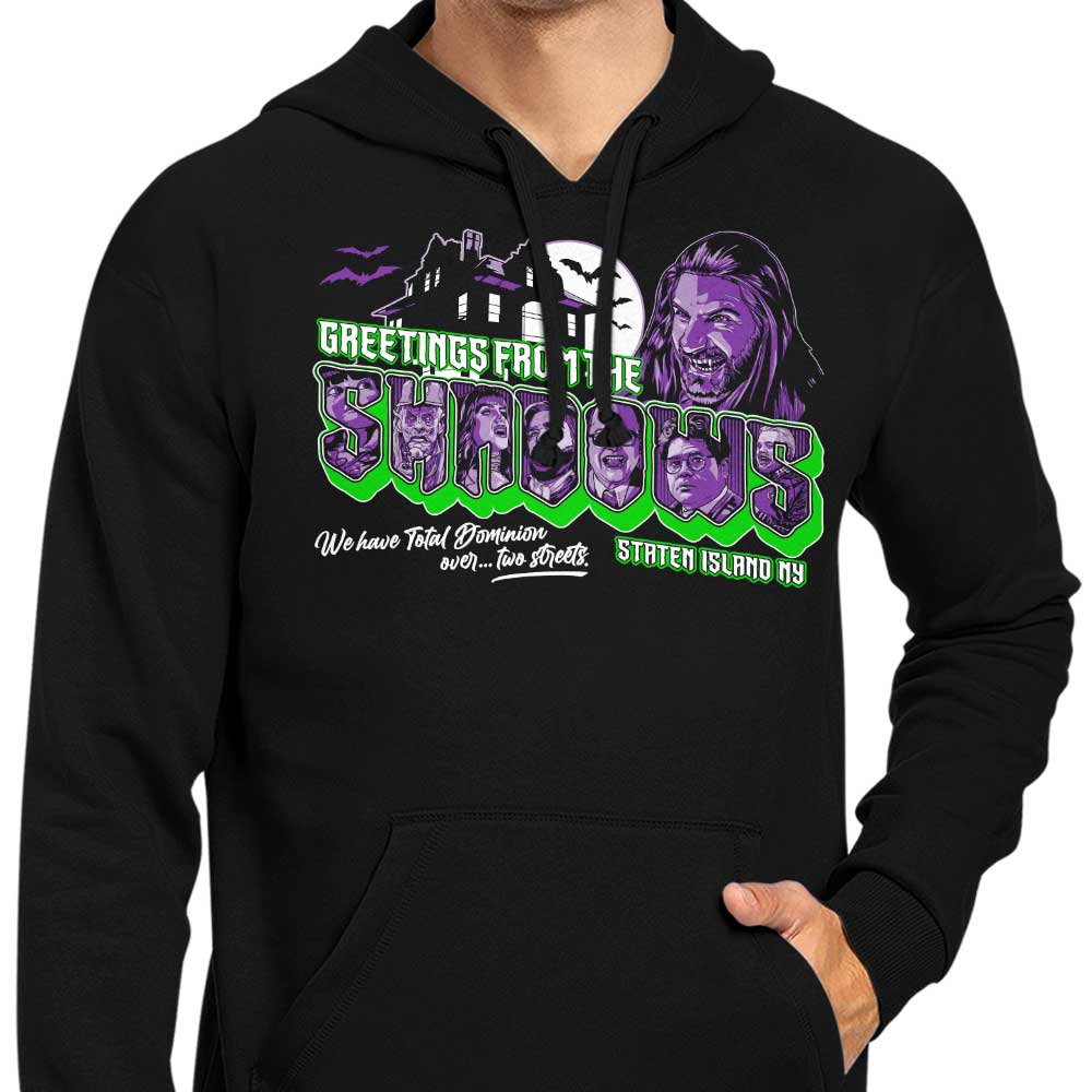 Mysterious 'Greetings from the Shadows' Stylish Hoodie