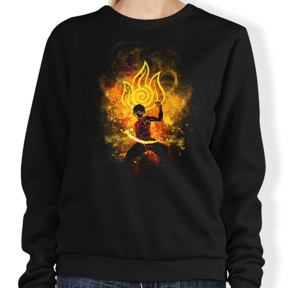 Donnie Illustrations' Fire Bender Art Crewneck Sweatshirt - Comfortable and Durable Apparel