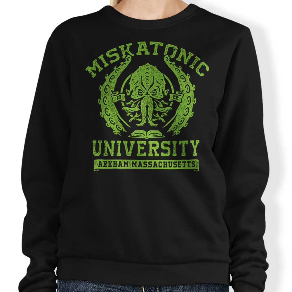 Comfortable Miskatonic University Crewneck Sweatshirt in S - 4XL Sizes
