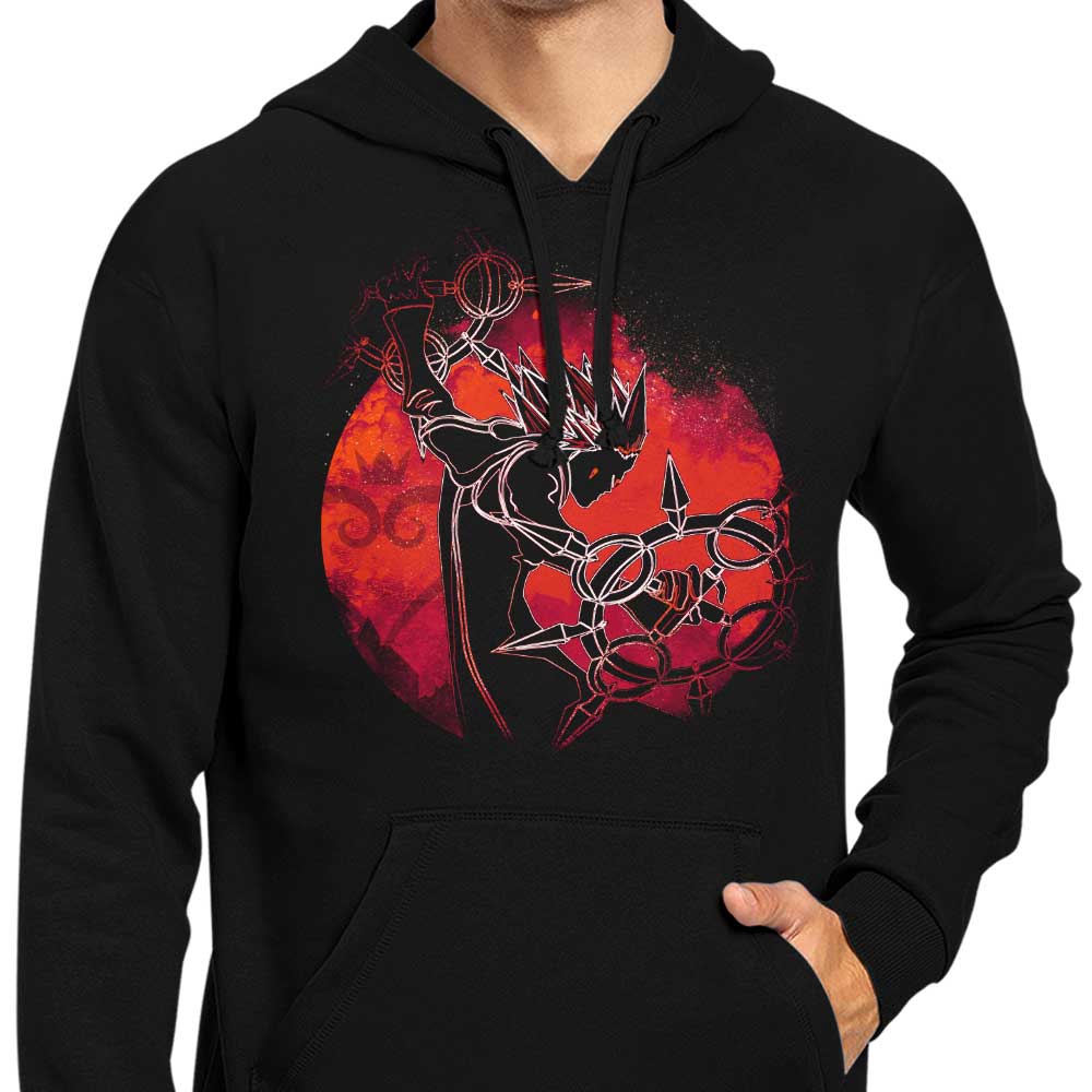 Stylish Dancing Flames Orb Print Hoodie by Donnie Illustrations