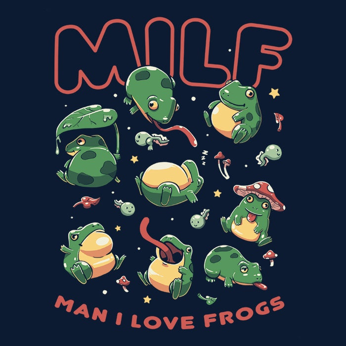Women's Stylish V-Neck T-Shirt with 'I Love Frogs' Print